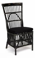 Стул Secret De Maison RIVIERA с подушкой натуральный ротанг, 101х53х61см, черный+черная подушка