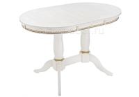 Стол деревянный Кантри 120 молочный с золотой патиной