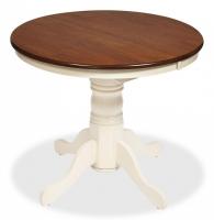 Стол NAVARRESE (mod. E-R36R+12AV NMO-2A) дерево гевея/мдф, 90+30х76см, rustic oak+cream (дуб+кремовый). Фото №1