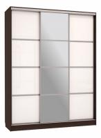 Бассо 2-600 с зеркалом (полки слева) венге/белый Бассо 2-600 с зеркалом (полки слева) венге/белый