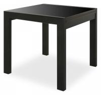 Стол Джокер-Бизнес 800*800(1600)*750 (Венге/стекло черный янтарь). Фото №1