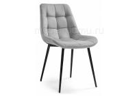Стул Келми микровелюр светло-серый / черный глянец фото Стул Келми микровелюр светло-серый / черный глянец