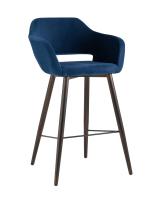 Стул барный Саймон велюр тёмно-синий. Фото №1
