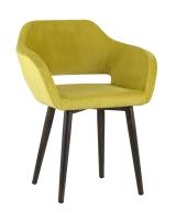 Стул с подлокотниками Саймон велюр золотистый. Фото №1