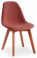 Стул Secret De Maison CINDY SOFT (mod. C1021F1) вельвет/дерево , 53 х 45 х 81 см , коралловый (HLR 44)/натуральный (поставляется по 4 шт). Фото №1