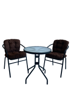 Комплект садовый "Бистро" BISTRO с коричневыми подушками. Фото №1