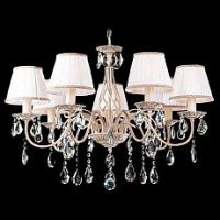 Подвесная люстра Eurosvet Amelia 3637/7 белый с золотом/прозрачный хрусталь Strotskis. Фото №1