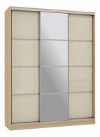 Бассо 2-600 с зеркалом (полки слева) дуб сонома/крем Бассо 2-600 с зеркалом (полки слева) дуб сонома/крем