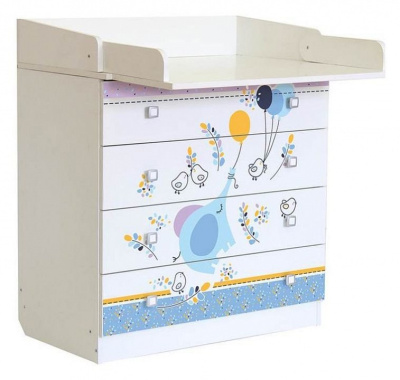 Комод пеленальный Polini kids Simple 1580 Слоник на шаре, белый фото Комод пеленальный Polini kids Simple 1580 Слоник на шаре, белый. Фото №3