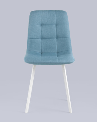 Стул Chilly рогожка голубой ножки белые фото Стул Chilly рогожка голубой ножки белые. Фото №5