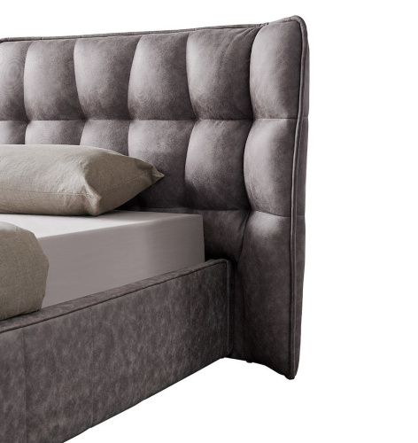 Кровать HUSK 8705 темно-бежевая с ящиком для белья. Фото №9