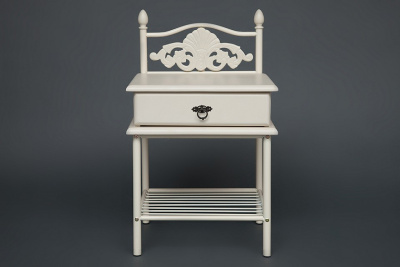 Тумба прикроватная CANZONA металл/гевея, 51х43х82см, white (белый). Фото №2