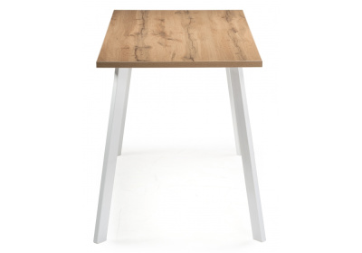 Стол деревянный Тринити Лофт 120 25 мм дуб вотан / матовый белый фото Стол деревянный Тринити Лофт 120 25 мм дуб вотан / матовый белый. Фото №3