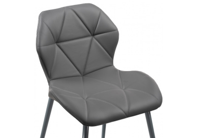 Стул Вальд экокожа серый / серый глянец фото Стул Вальд экокожа серый / серый глянец. Фото
