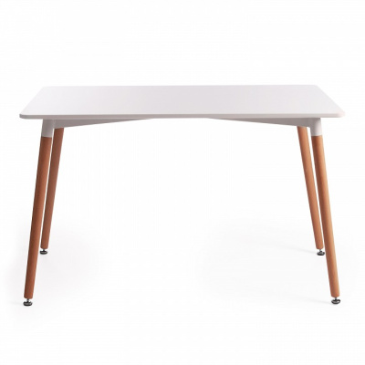 Стол JOHN (mod. T1001) МДФ/дерево, 80 х 120 х 75 см , White (Белый) / Natural (натуральный). Фото №2