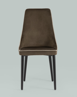 Стул Луис с кантом велюр коричневый фото Стул Луис с кантом велюр коричневый. Фото №5