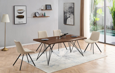 Стол T-1078 орех/матовый черный. Фото