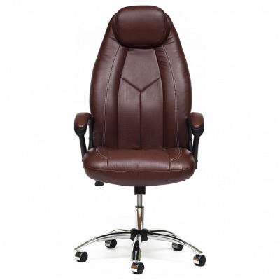 Компьютерное кресло BOSS (хром) кож/зам, коричневый/коричневый перфорированный, 2 TONE/2 TONE /06 фото Компьютерное кресло BOSS (хром) кож/зам, коричневый/коричневый перфорированный, 2 TONE/2 TONE /06. Фото №2