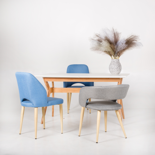 Стол Нарвик раскладной 120-160 ОРЕХ-Белый. Фото №8