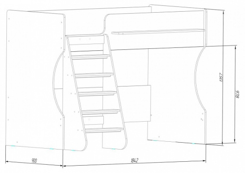 Кровать-чердак Р432, белый. Фото №5