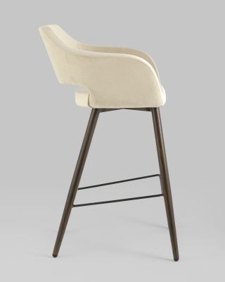 Стул барный Саймон велюр бежевый. Фото