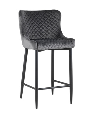 Стул полубарный Ститч велюр серый. Фото