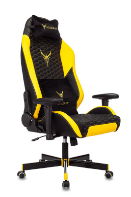 Кресло игровое Knight Neon черный/желтый соты эко.кожа с подголов. крестовина металл. Фото №2