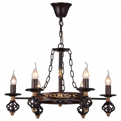 Подвесная люстра Arte Lamp Cartwheel A4550LM-6CK. Фото