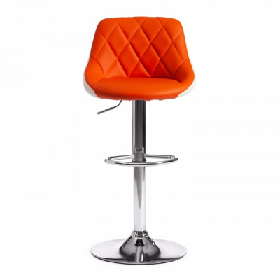 Стул барный MESSY (mod. KY704C) металл/экокожа, 47*48*84-105 см, оранжевый/белый/хром (поставляется по 2 шт). Фото №2