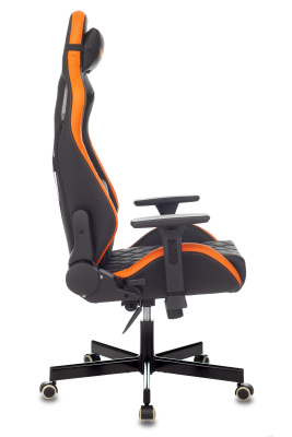 Кресло игровое Knight OUTRIDER черный/оранжевый ромбик эко.кожа с подголов. крестовина металл фото Кресло игровое Knight OUTRIDER черный/оранжевый ромбик эко.кожа с подголов. крестовина металл. Фото №4