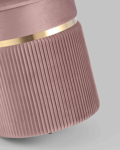 Пуф Миранда с ящиком велюр розовый. Фото №7