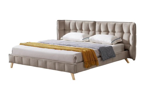 Кровать HUSK 8705 бежевая. Фото №11