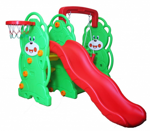 Комплекс игровой Медвежонок, зеленый, красный. Фото №1