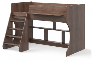 Кровать-чердак Р436 Капризун 2, древесина коричневая светлая дуб. Фото