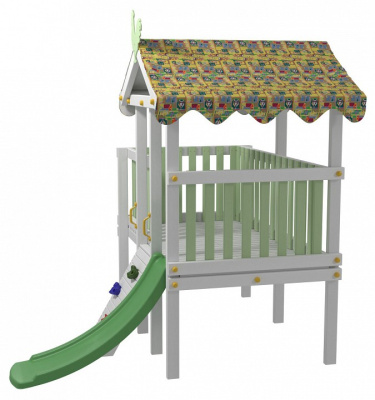 Комплекс игровой ДК7Б, бирюзовый, серый. Фото