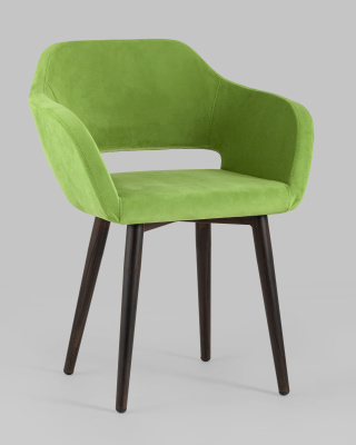 Стул с подлокотниками Саймон велюр травяной. Фото