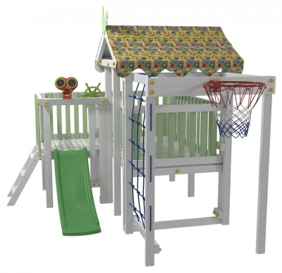 Комплекс игровой ДК10Б, бирюзовый, серый. Фото