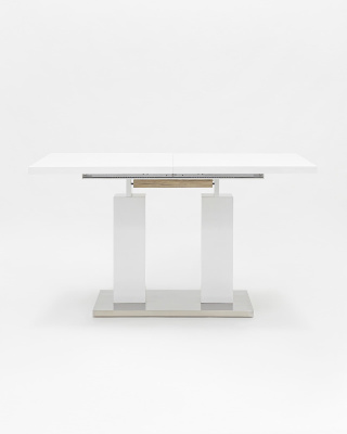 Стол обеденный Сиэтл раскладной 140-180*90 глянцевый белый. Фото