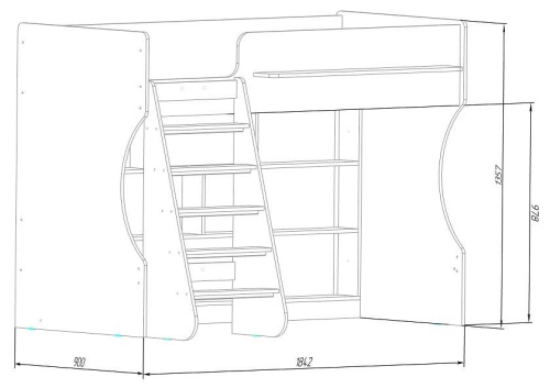 Кровать-чердак Р432-П Капризун 1, зеленый. Фото №5