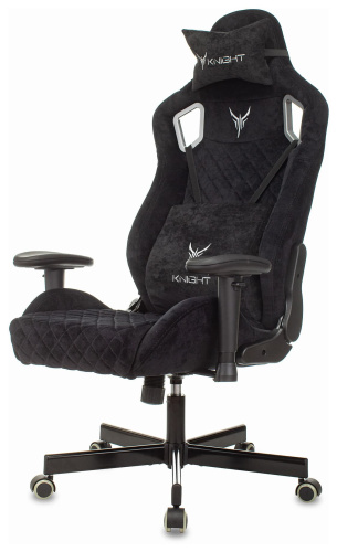 Кресло игровое Knight Outrider черный Light-20 с подголов. крестовина металл. Фото №5