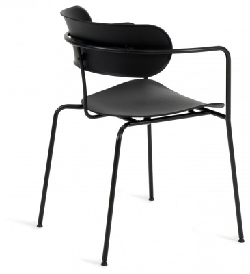 Кресло VAN HALLEN (mod. 2433) пластик/металл, 54,5х53,5х76 см, высота до сиденья 46 см, черный/черный  (поставляется по 4 шт). Фото