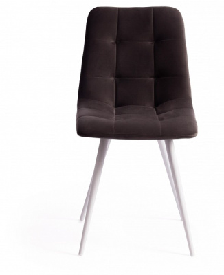 Стул CHILLY (mod. 7095) / 1 шт. в упаковке ткань/металл, 45x53х88 см, высота до сиденья 50 см, темно-серый barkhat 14/белый. Фото №2