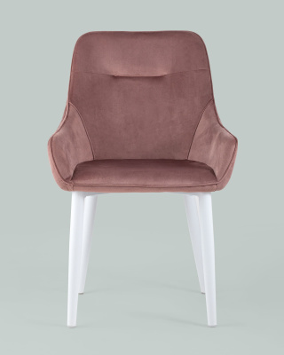 Стул Диана велюр пыльно-розовый ножки белые. Фото №5