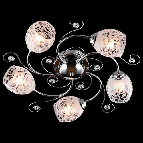 Потолочная люстра Eurosvet Roksana 9677/5 хром. Фото №1