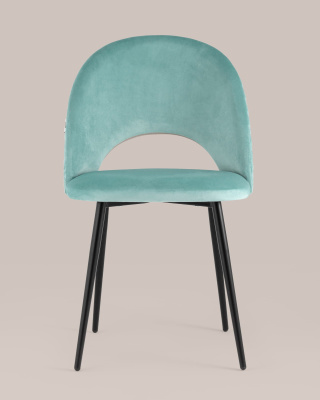 Стул Меган велюр с ромбами пыльно-голубой. Фото №5