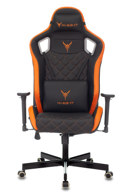 Кресло игровое Knight OUTRIDER черный/оранжевый ромбик эко.кожа с подголов. крестовина металл фото Кресло игровое Knight OUTRIDER черный/оранжевый ромбик эко.кожа с подголов. крестовина металл. Фото №5