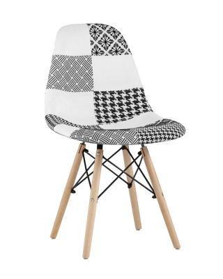 Стул DSW пэчворк черно-белый. Фото №3