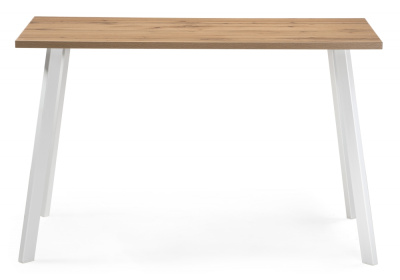 Стол деревянный Тринити Лофт 120 25 мм дуб вотан / матовый белый фото Стол деревянный Тринити Лофт 120 25 мм дуб вотан / матовый белый. Фото №2