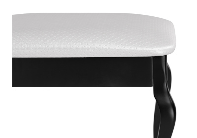 Банкетка Лусте черная / кожзам белый пунто. Фото №4