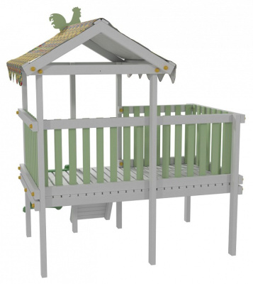 Комплекс игровой ДК7Б, бирюзовый, серый. Фото